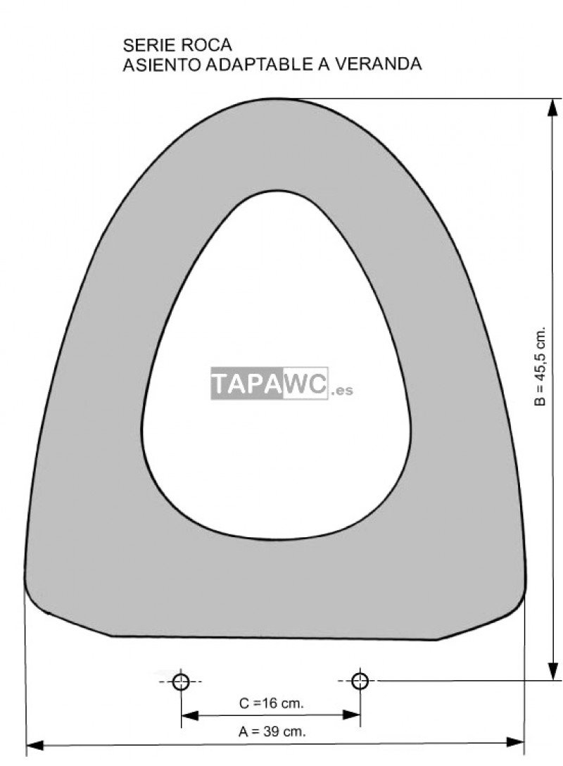 Asiento inodoro VERANDA tapa wc compatible Roca - Imagen 2