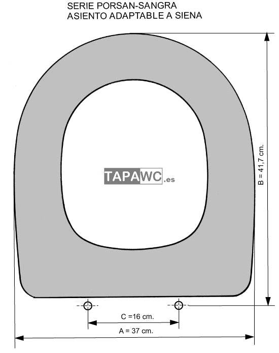 Asiento inodoro SIENA SUSPENDIDO tapawc compatible Sangra