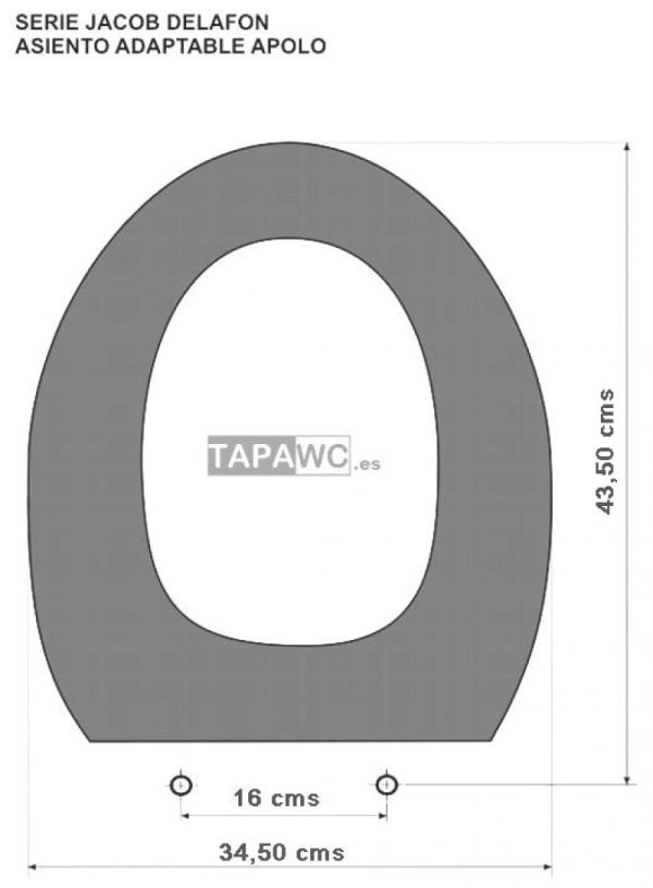 Asiento inodoro APOLO tapawc compatible Jacob Delafon