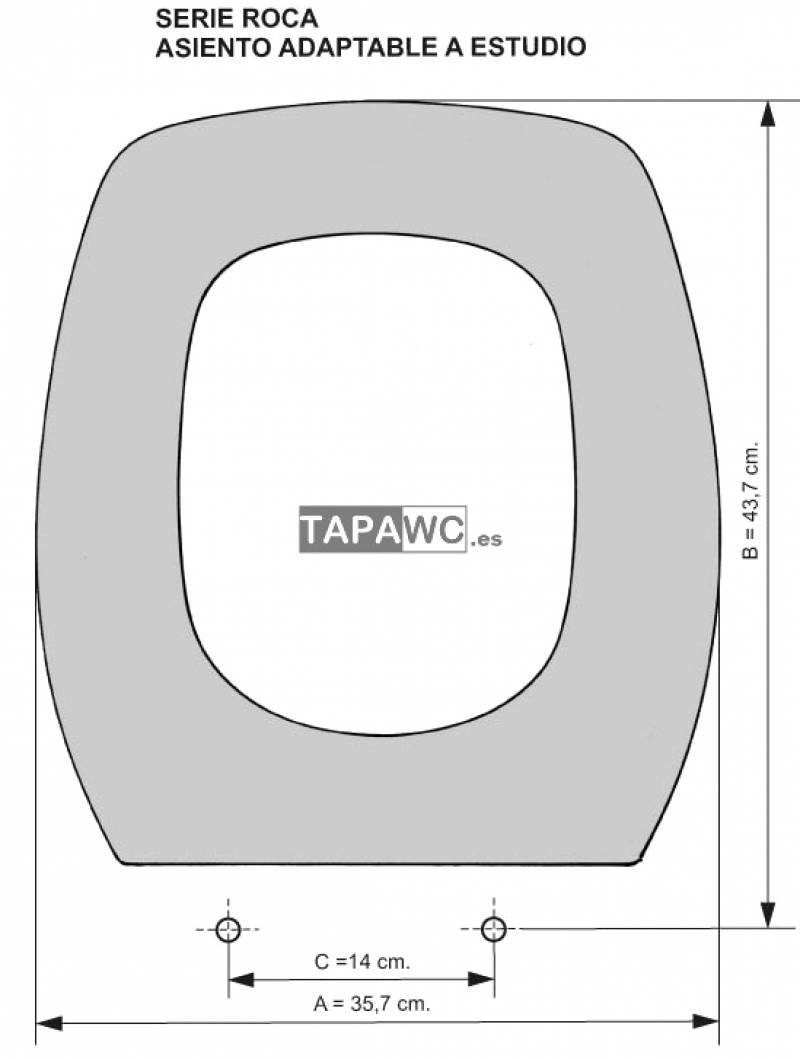 Asiento inodoro ESTUDIO tapawc compatible Roca AMORTIGUADO - Imagen 2