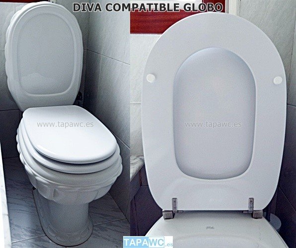 Asiento inodoro DIVA 23 tapawc amortiguado compatible Globo