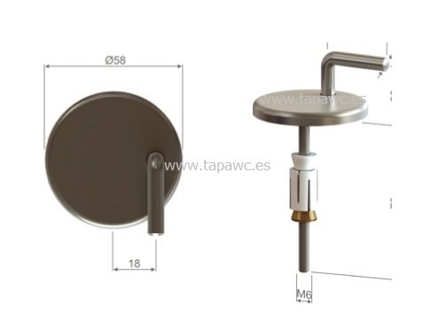 Tapa Wc RT36 MERIDIAN simil duroplast anclaje regulable inox expansor -ultima color ROSA CLARO