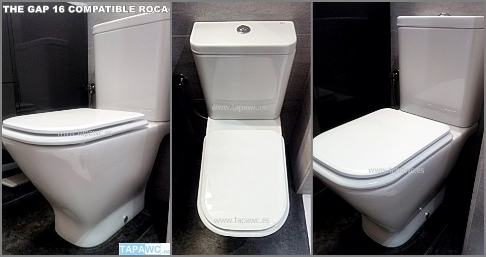 Asiento inodoro THE GAP SQUARE tapawc compatible Roca - Imagen 2