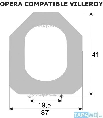 Asiento inodoro OPERA tapawc amortiguado compatible Villeroy