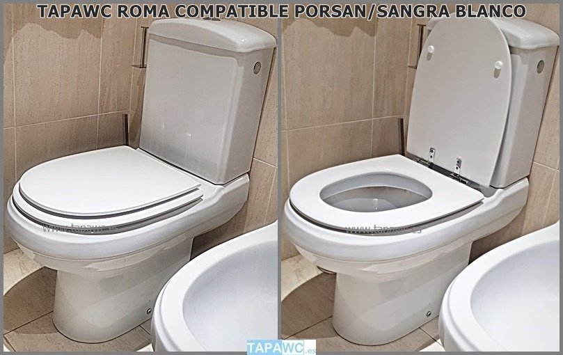 Asiento inodoro ROMA Fijo Tapawc Compatible Porsan Sangra - Imagen 5