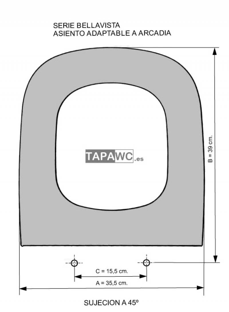 Asiento inodoro ARCADIA tapawc compatible Bellavista Teka - Imagen 4