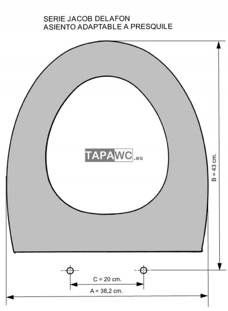 Asiento inodoro PRESQUILE tapawc compatible Jacob Delafon - Imagen 3