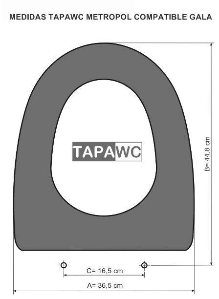 Asiento inodoro METROPOL tapawc compatible Gala