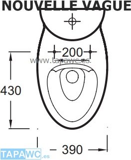 Asiento inodoro NOUVELLE VAGUE AMORTIGUADO original tapawc Jacob Delafon