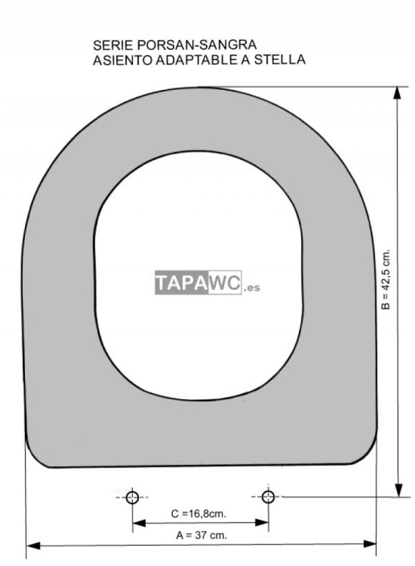 Asiento inodoro STELLA tapawc compatible Sangra AMORTIGUADO