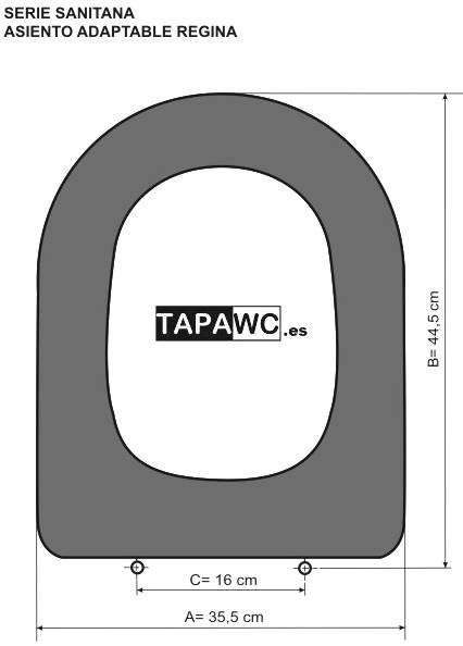 Asiento inodoro REGINA amortiguado tapawc compatible Sanitana
