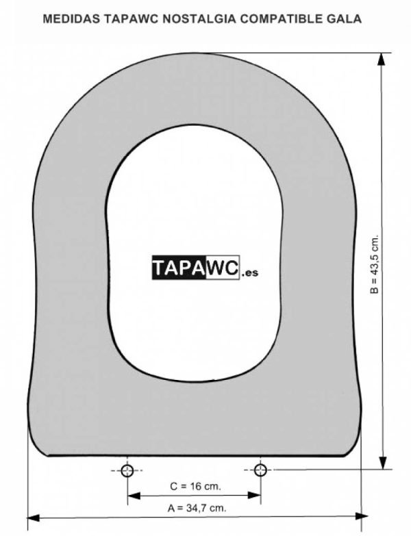 Asiento inodoro NOSTALGIA tapawc compatible Gala AMORTIGUADO