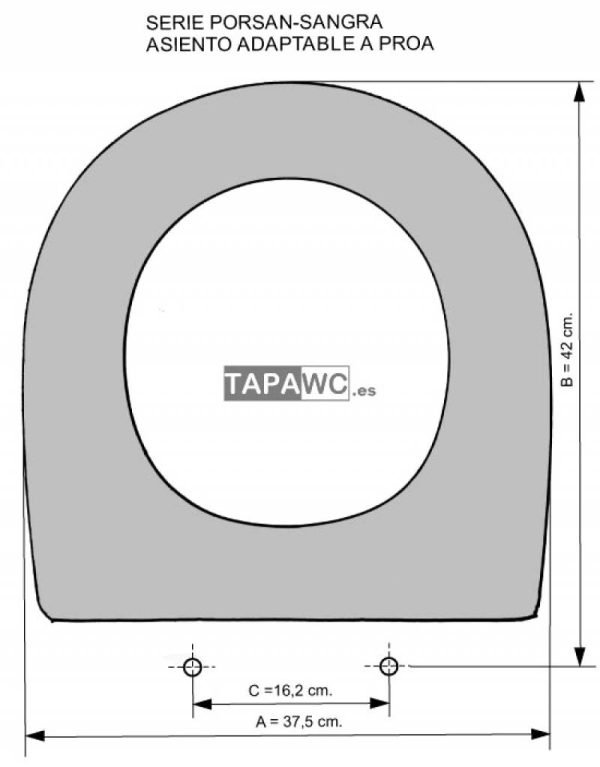 Asiento inodoro PROA tapawc compatible  Sangra