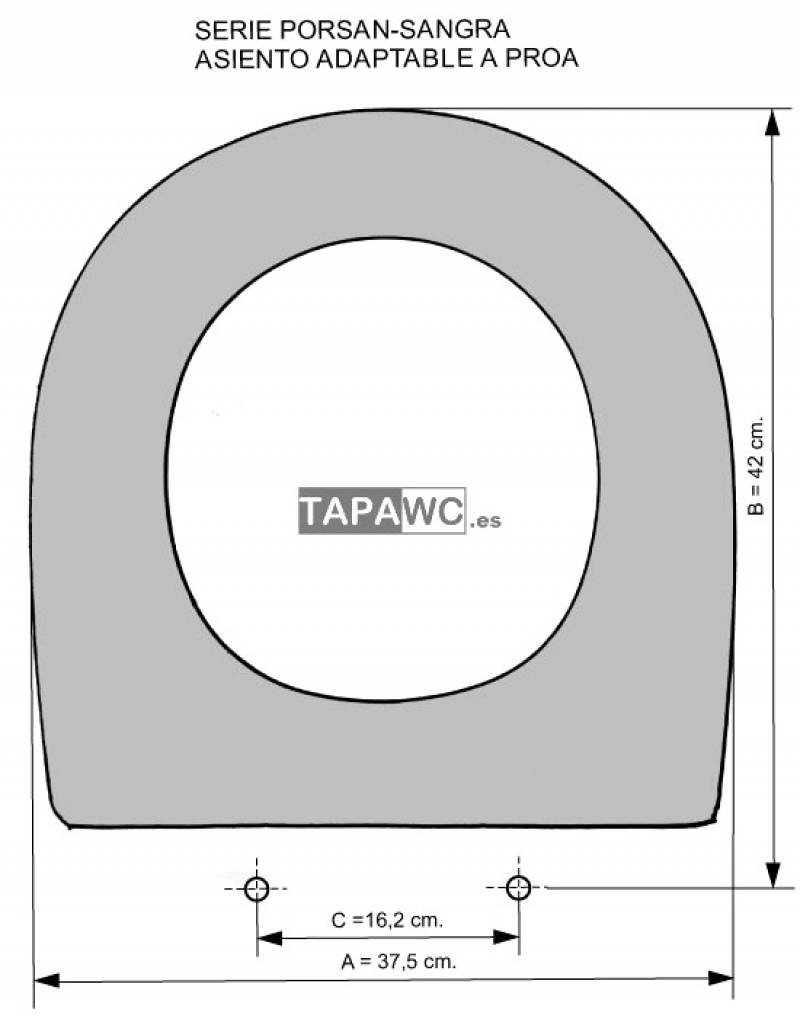 Asiento inodoro PROA tapawc compatible Sangra - Imagen 3