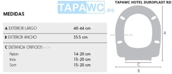 Asiento inodoro HOTEL VICTORIA DUROPLAST RD36 tapawc standard