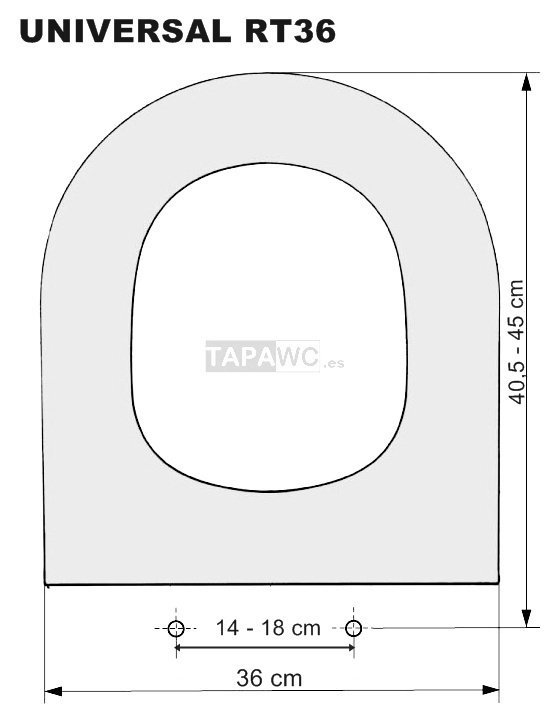 Asiento amortiguado RECTO RT36 dm tapawc standard