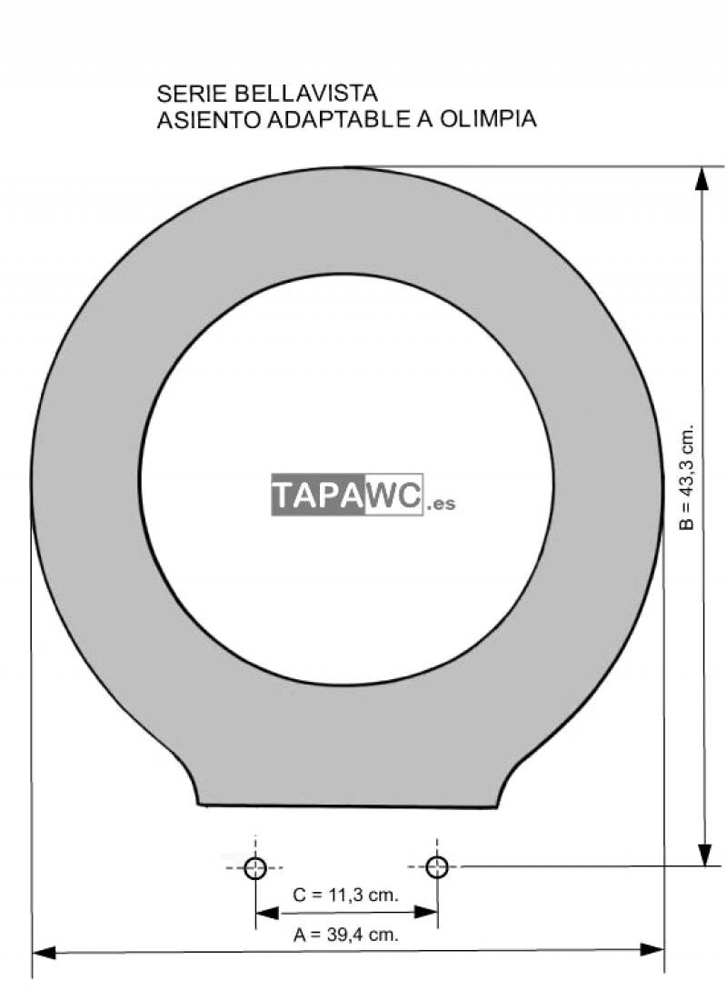 Asiento inodoro OLYMPIA tapa wc compatible Bellavista Teka - Imagen 3