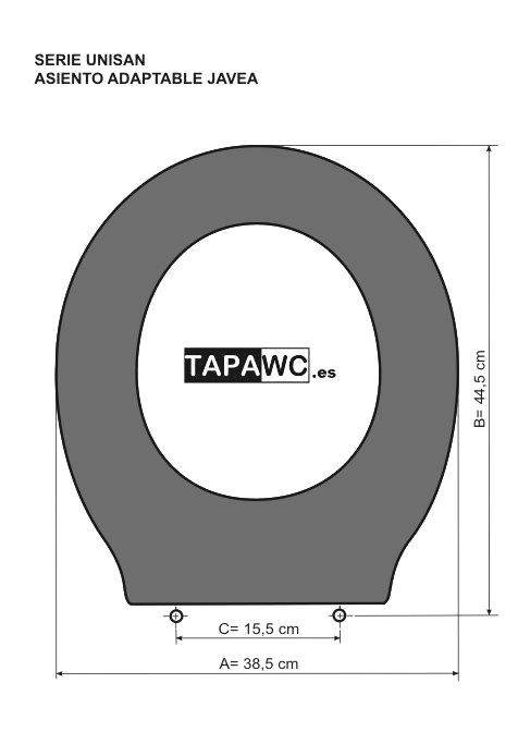 Asiento inodoro JAVEA Tapawc Compatible Unisan AMORTIGUADO