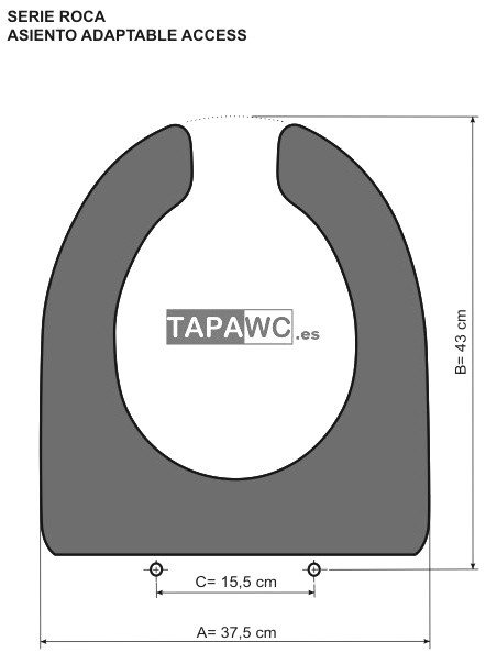 Asiento inodoro ACCESS ARO CERRADO tapawc compatible Roca