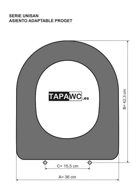 Asiento inodoro PROGET Tapawc Compatible Fijo Unisan Sanindusa