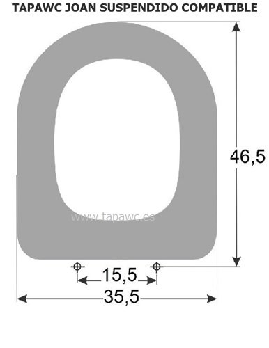 Asiento inodoro JOAN SUSPENDIDO RT compatible SELLES amortiguado tapawc