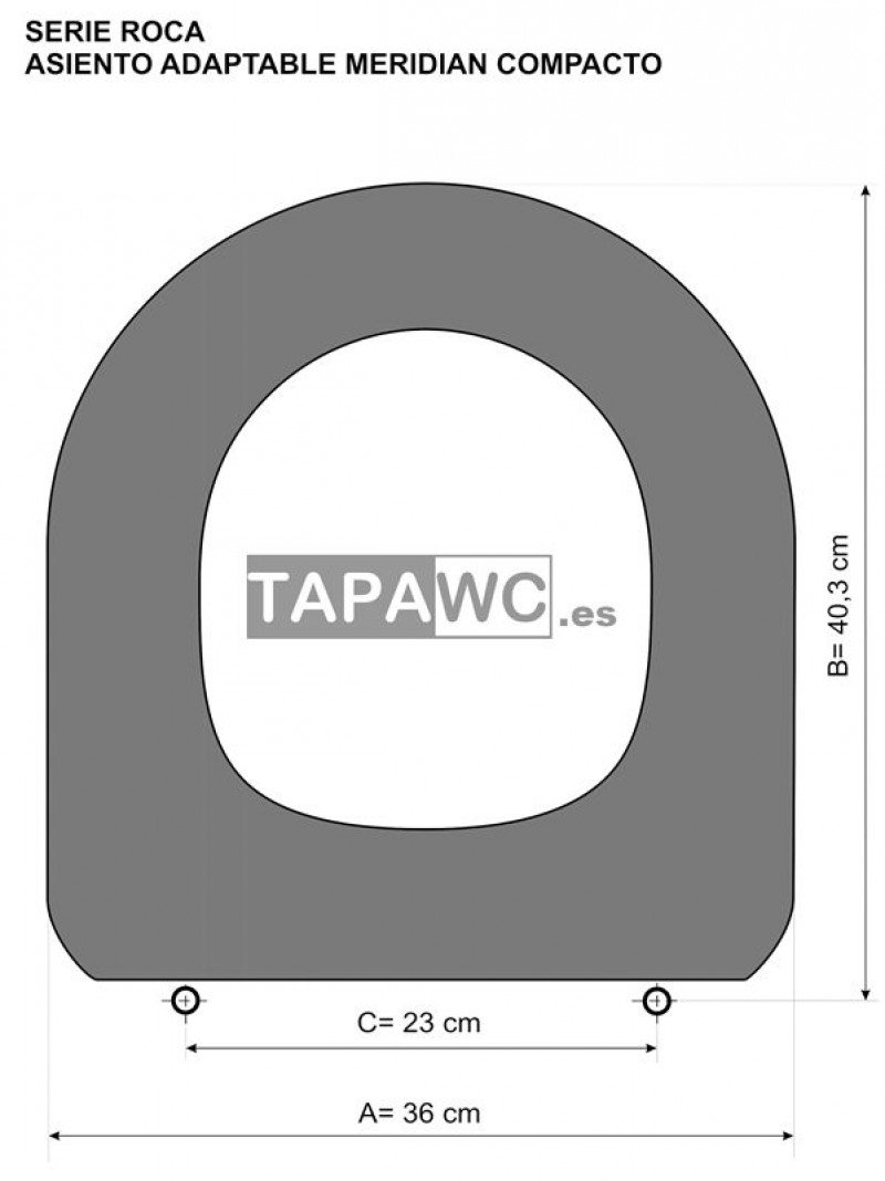 Asiento inodoro MERIDIAN-N COMPACTO tapawc compatible Roca - Imagen 2