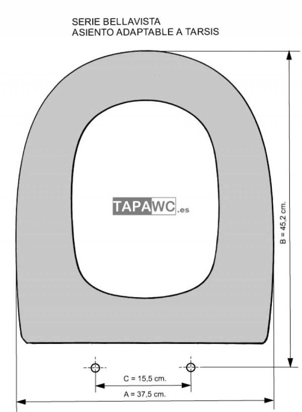 Asiento inodoro TARSIS tapawc compatible Bellavista