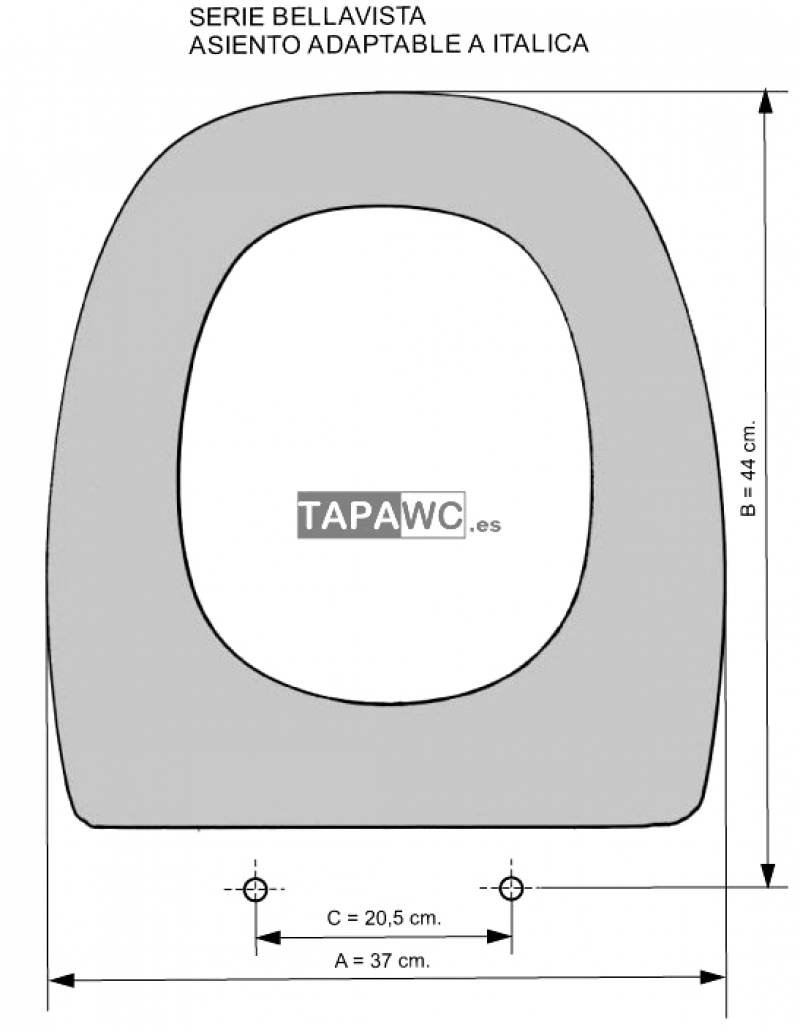 Asiento inodoro ITALICA tapawc compatible Bellavista - Imagen 3