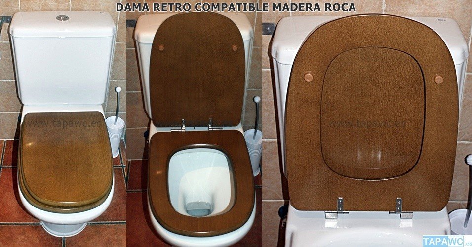 Asiento inodoro DAMA RETRO tapawc compatible Roca AMORTIGUADO - Imagen 2