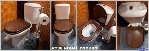 Tapa inodoro compatible NOGAL OSCURO tapawc madera