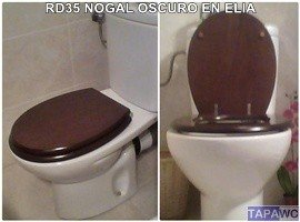 Tapa inodoro compatible NOGAL OSCURO tapawc madera