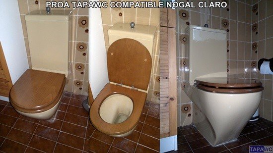 Tapa inodoro compatible NOGAL CLARO tapawc madera amortiguado