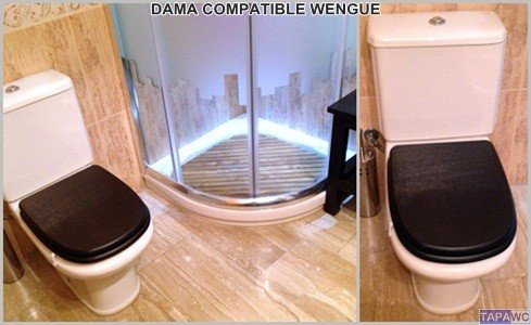 Tapa inodoro compatible WENGUE tapawc madera amortiguado
