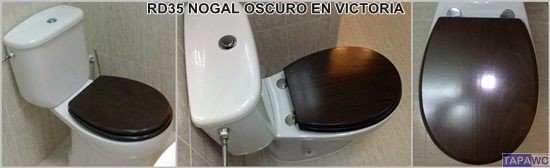 Tapa inodoro compatible NOGAL OSCURO tapawc madera