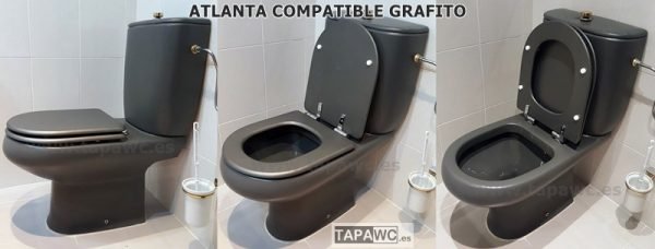 Tapa inodoro compatible metalizado GRAFITO tapawc