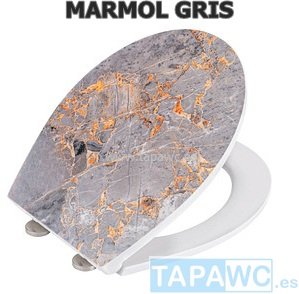 Tapa MARMOL GRIS RELIEVE  AMORTIGUADO Tapawc Decora (**hasta fin de existencias)