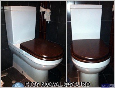 Tapa inodoro compatible NOGAL OSCURO tapawc madera