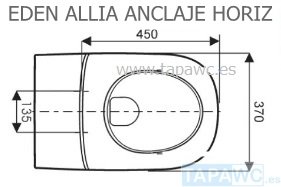 Asiento inodoro EDEN anclaje horizontal tapawc compatible marca ALLIA